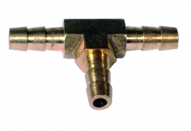 Fuel hose T piece, brass 1/4