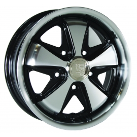 Wheel, SSP Fooks, Black & polish 5/130 - 5.5x15 -ET45*