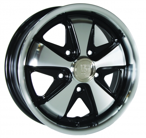 Wheel, SSP Fooks, Black & polish 5/130 - 5.5x15 -ET45*