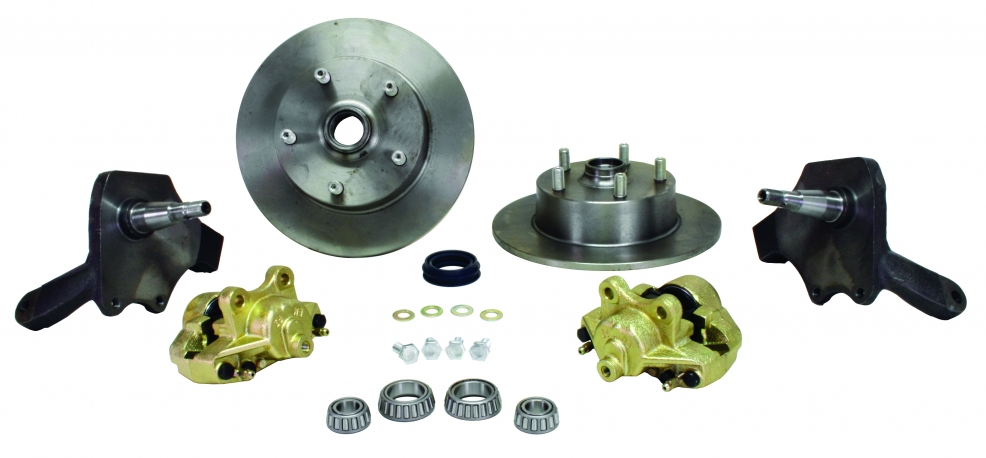 Front disc Kit, 5/130 T1 EMPI, With Drop BJ Spindles