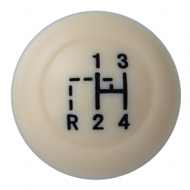 Gear Knob, Stock with Shift Pattern, 7mm, T1 61-67, Ivory