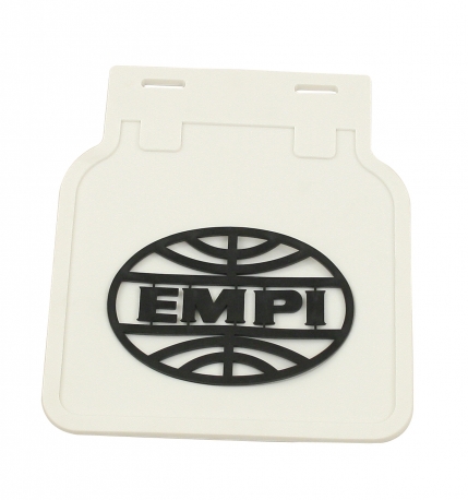 EMPI mudflaps, T1, white w/black logo inc. hardware