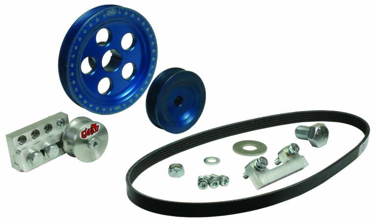 Serpentine Pulley/belt kit Scat Blue Anodised