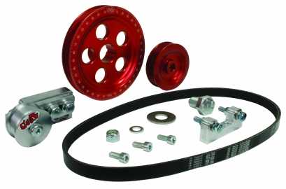Serpentine Pulley/belt kit Scat Red Anodised
