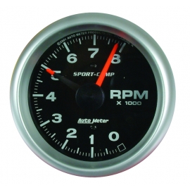 Tachometer, 3 3/8, 8000rpm, with mounting bracket