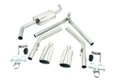 Stainless Exhaust System, 2 x Oval, Diesel, SWB T4 96-03