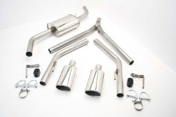 S/Steel Exhaust System, 2 x Oval, Diesel, LWB T4 96-