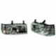 Headlights, Chrome Devil Eyes, LED, Short Nose, T4 90-03