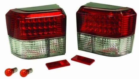 Rear Light Set, LED Red/Clear, T4 90-03