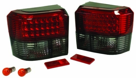 Rear Light Set, LED Red/Smoked, T4 90-03