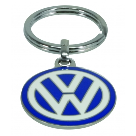Key Ring, VW Logo, Blue Enamel, Small, Double Sided