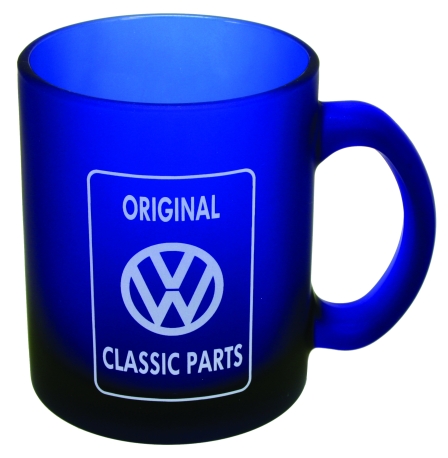 Mug, Original Classic Parts Logo, Blue Glass, Genuine VW