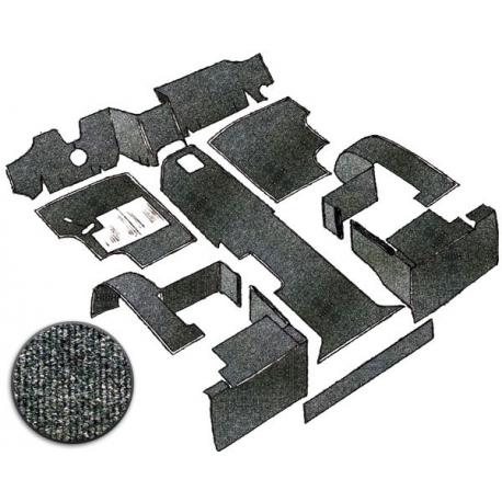 Cab Carpet Set, Narrow Weave, 10Pc, LHD WBX Charcoal, T25