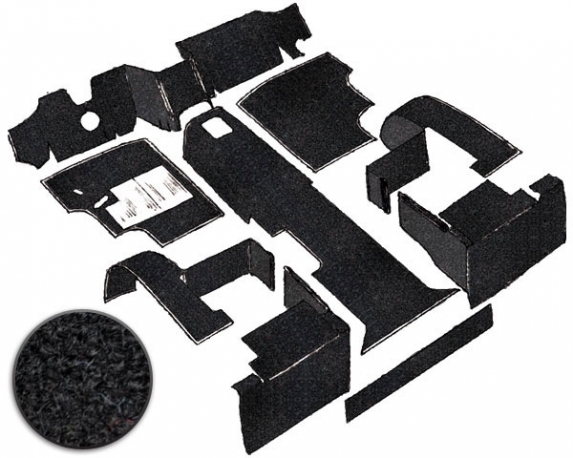 Carpet Set Cab Nylon 9pc T25 WC Petrol LHD Black