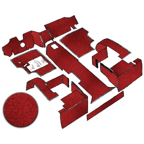 Carpet Set Cab Nylon 9pc T25 Diesel LHD Red