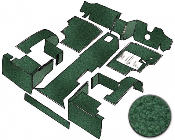 Carpet Set Cab Nylon 9pc T25 Diesel RHD Green