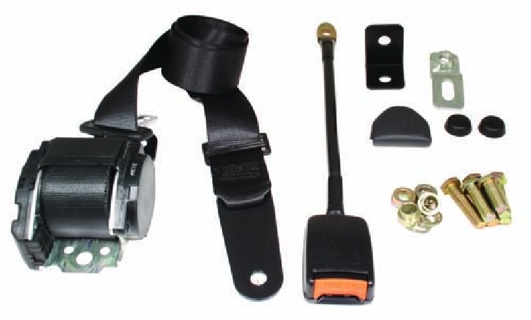 Cinturones de Seguridad Delanteros, 3 Puntos, Inertia, Hebilla Moderna, Negro