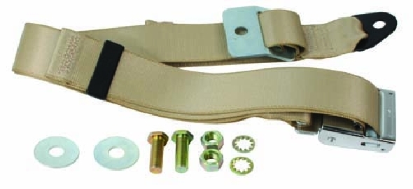 Cinturones de Seguridad, 2 Puntos, hebilla Cromado, crema