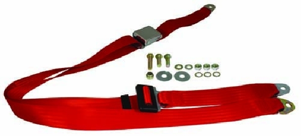 Cinturones de Seguridad, 3 Puntos, Statico, hebilla Cromado, Rojo