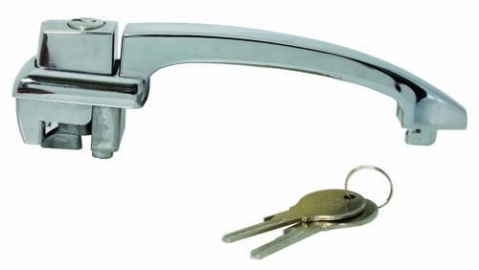 Door Handle, Locking, Chrome, Beetle 64 66 USA Spec