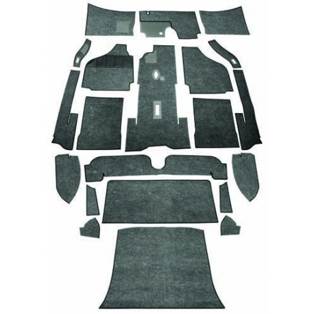 Carpet set,coupe,LHD,59-64, charcoal, narrow weave.*