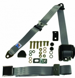 Front Seat Belt Inertia Chrome Buckle Bench Grey