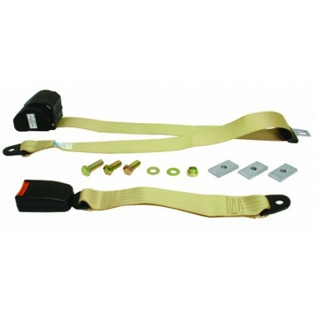 Rear Seat Belt Inertia Modern Buckle All Webbing Cream