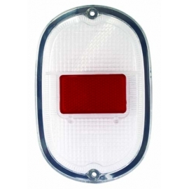 Tail light lens 62-71 Clear with red reflector, silver