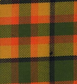 Westfalia Fabric, Green/Orange Plaid, Sold By The Metre