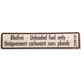 Sticker, Unleaded Fuel, T25 80-92