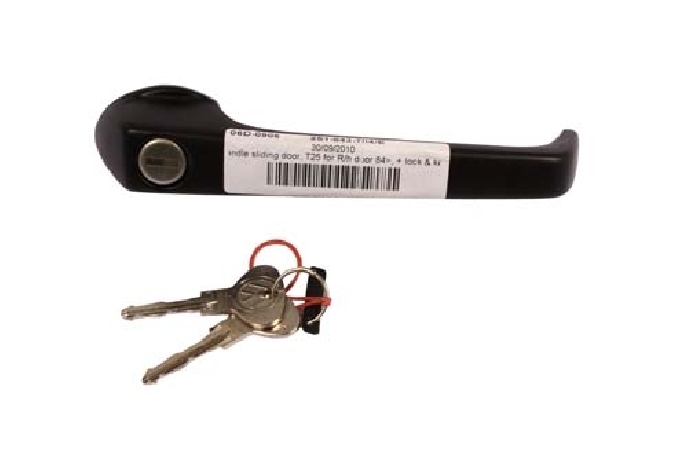 Door Handle, Barrel & Keys, Right Sliding Door, T25 84-92