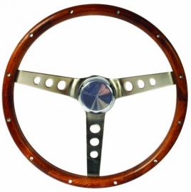 Steering Wheel Wood 13.5" Nostalgia Holes on spokes