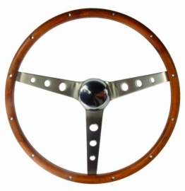 Steering Wheel Wood 15 Nostalgia Holes on spoke 4 1/8 Dish