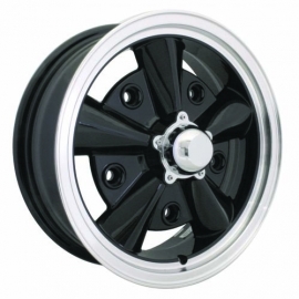 Wheel, SSP Crest, Black/Polish Lip, 5/205 5.5x15 ET12