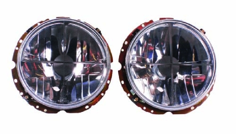 Headlamp, Euro look/Cross pr Black cross hairs, RHD*