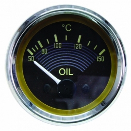 Smiths Oil Temp Gauge T2  67 52mm OE Style Brown Face 12v