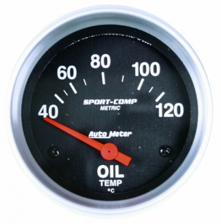 Oil temp gauge 2 5/8 S/Comp 40-120C with sende