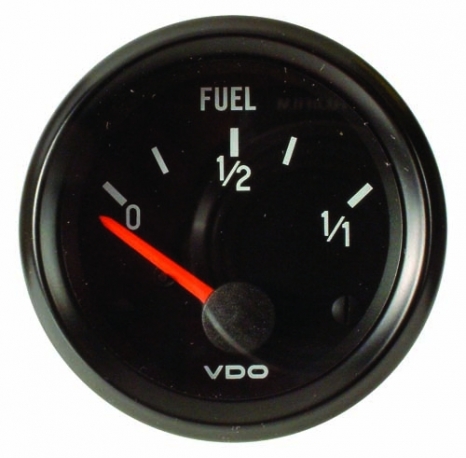 VDO Fuel Gauge, 52mm, Black Cockpit, for universal sender