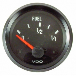 VDO Fuel Gauge, 52mm, Black Cockpit, for stock Type 1 sender