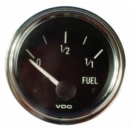 VDO Fuel Gauge, 52mm, Series 1, for universal sender, Chrome