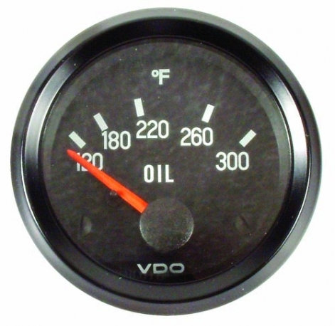 VDO Oil Temp Gauge, 52mm, Black Cockpit, 300F