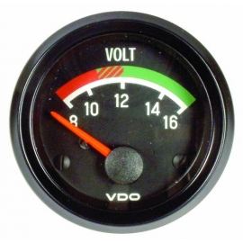 VDO Voltmeter, 52mm, Black Cockpit