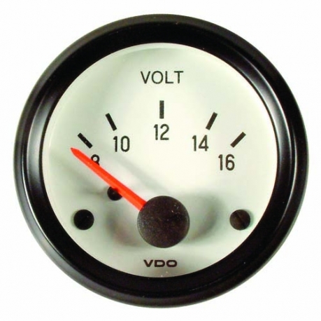 VDO Voltmeter, 52mm, Cockpit White