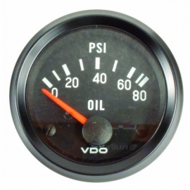 VDO Oil Pressure Gauge, Black Cockpit, 80psi