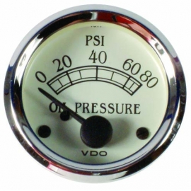 VDO Oil press Gauge, 52mm, Royale, 80psi, Chrome