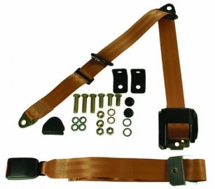 Front Seat Belt 3p Inertia Modern Buckle All Web Bench Tan