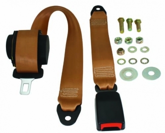 Rear Seat Belt Inertia Modern Buckle All Webbing Tan