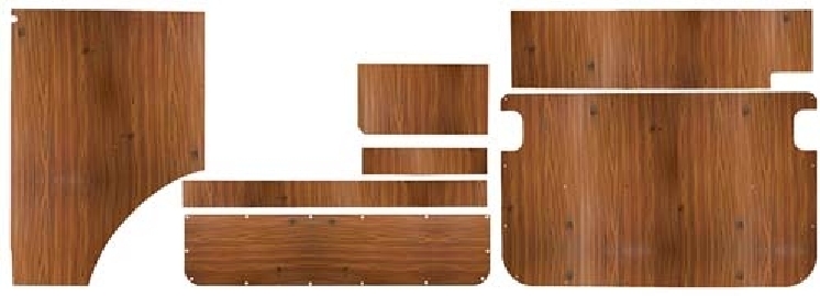 7 Piece Plywood Interior Panel Set, Berlin, Baywindow 73-79