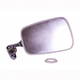 Door Mirror, Right, Chrome/Stainless, White Trim, Beetle 68-