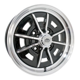 Wheel, SSP Sprintstar, Black & Polish, 4/130   5"x15"   ET25